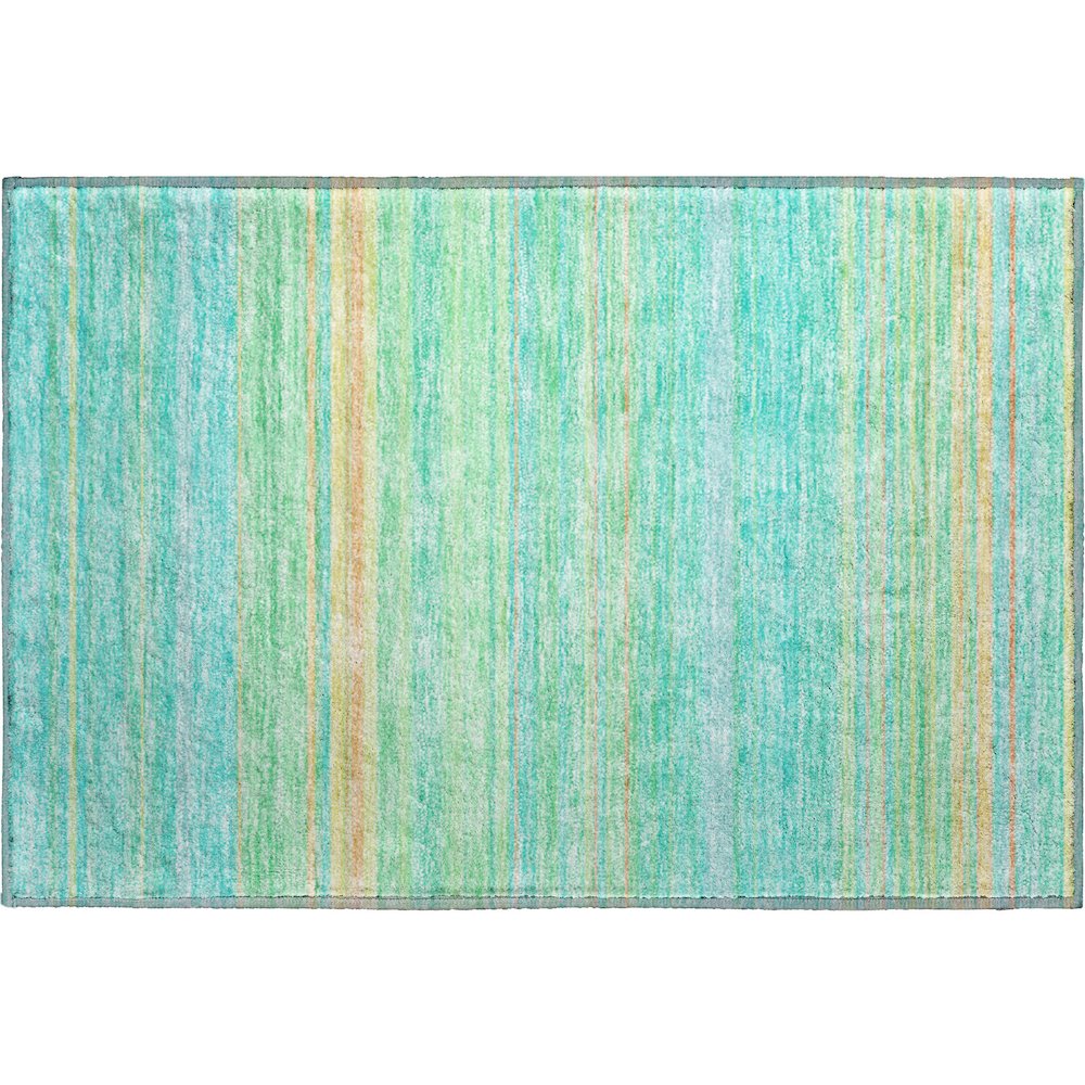 Premium Machine Washable Mayfield AMF979 Aqua 1'8" x 2'6" Rug. Picture 1