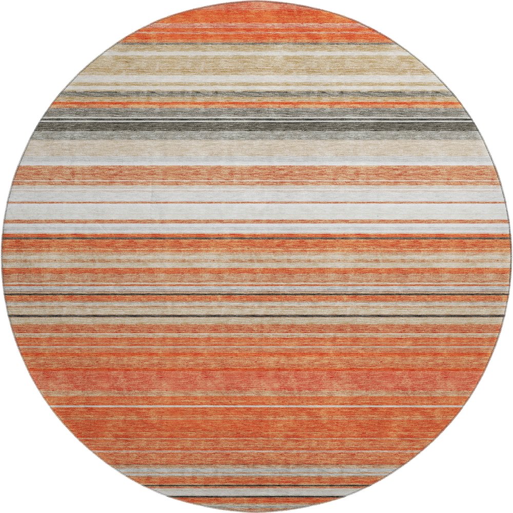 Premium Machine Washable Mayfield AMF979 Coral 8' x 8' Round Rug. Picture 1