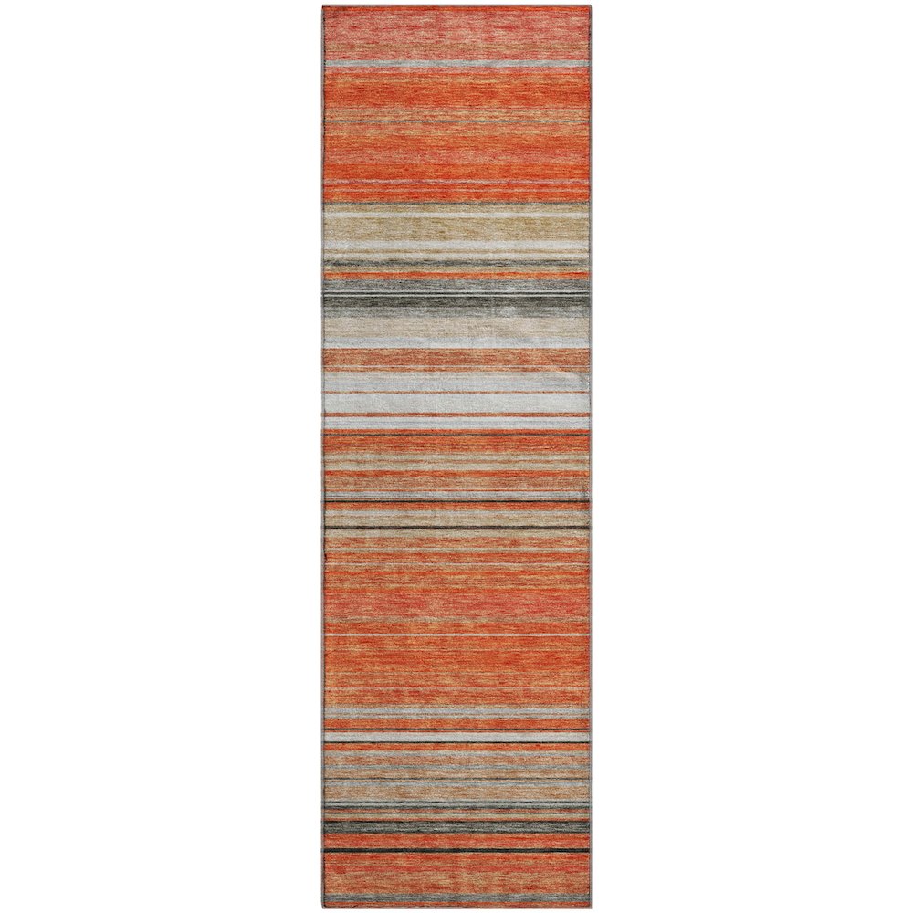 Premium Machine Washable Mayfield AMF979 Coral 2'3" x 7'6" Runner Rug. Picture 1
