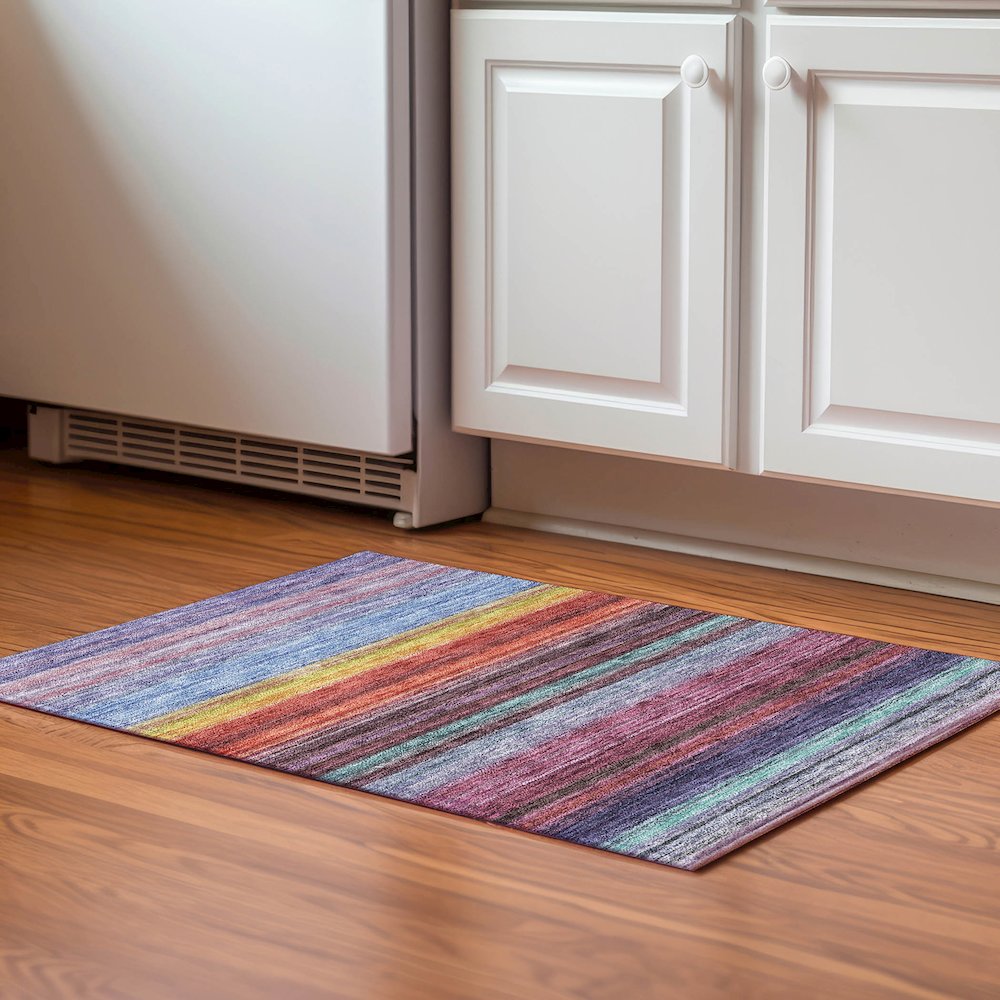 Premium Machine Washable Mayfield AMF979 Lavender 1'8" x 2'6" Rug. Picture 5