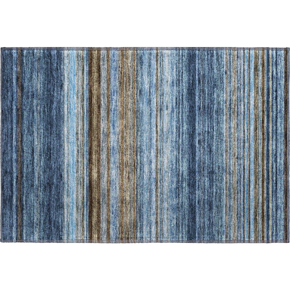 Premium Machine Washable Mayfield AMF979 Navy 1'8" x 2'6" Rug. Picture 1