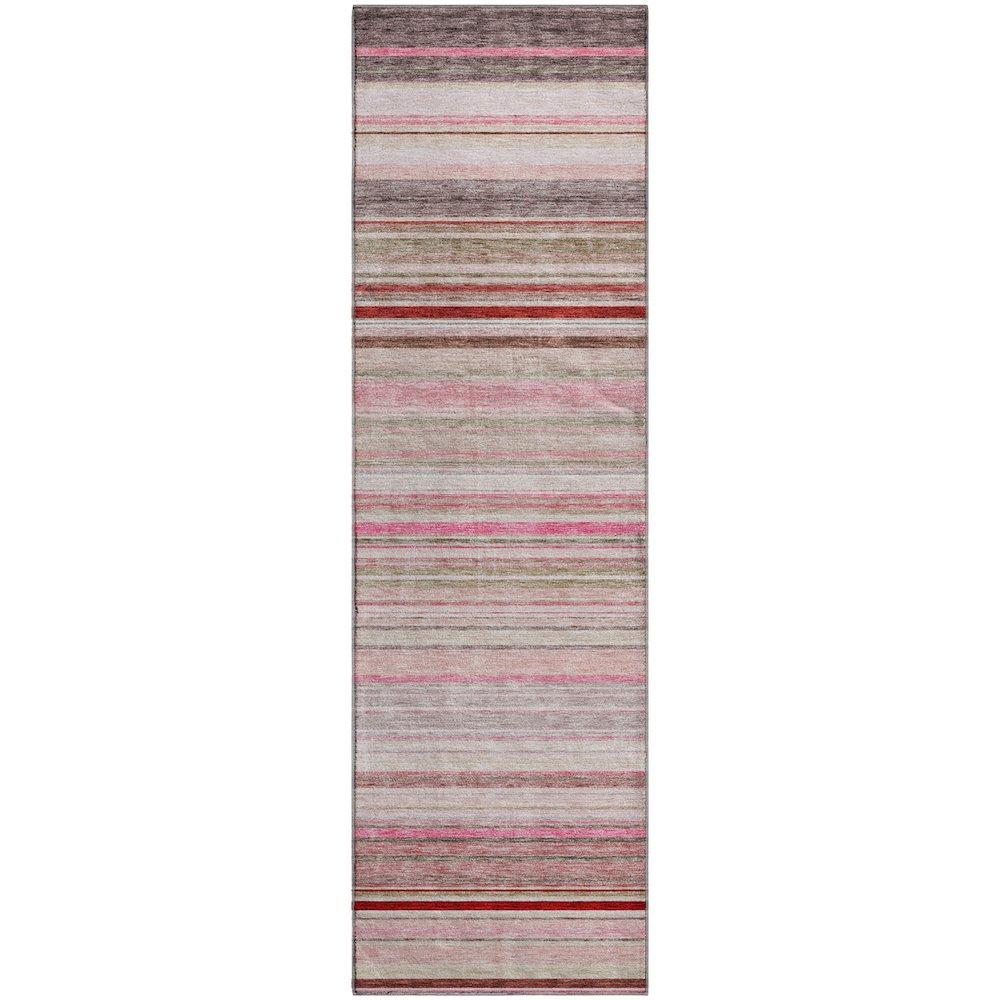 Premium Machine Washable Mayfield AMF979 Pink 2'3" x 7'6" Runner Rug. Picture 1