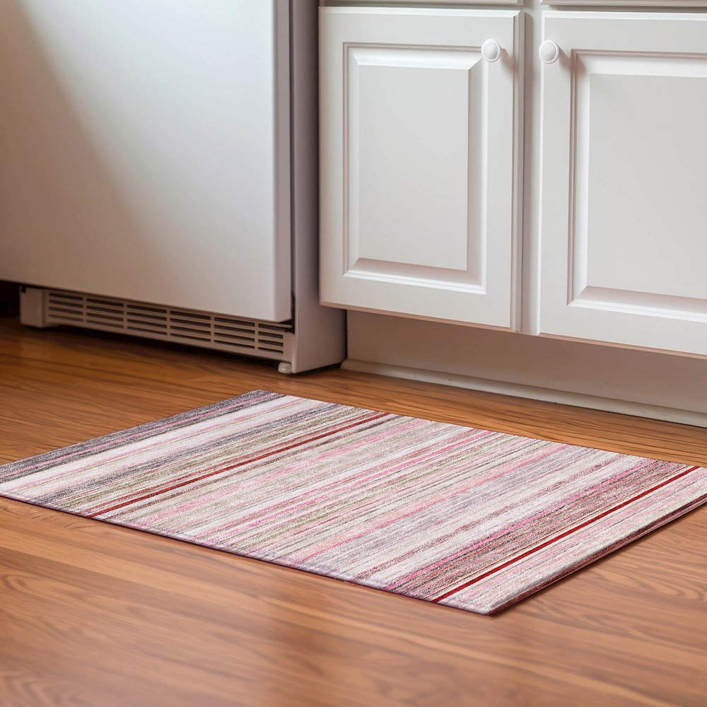 Premium Machine Washable Mayfield AMF979 Pink 1'8" x 2'6" Rug. Picture 5