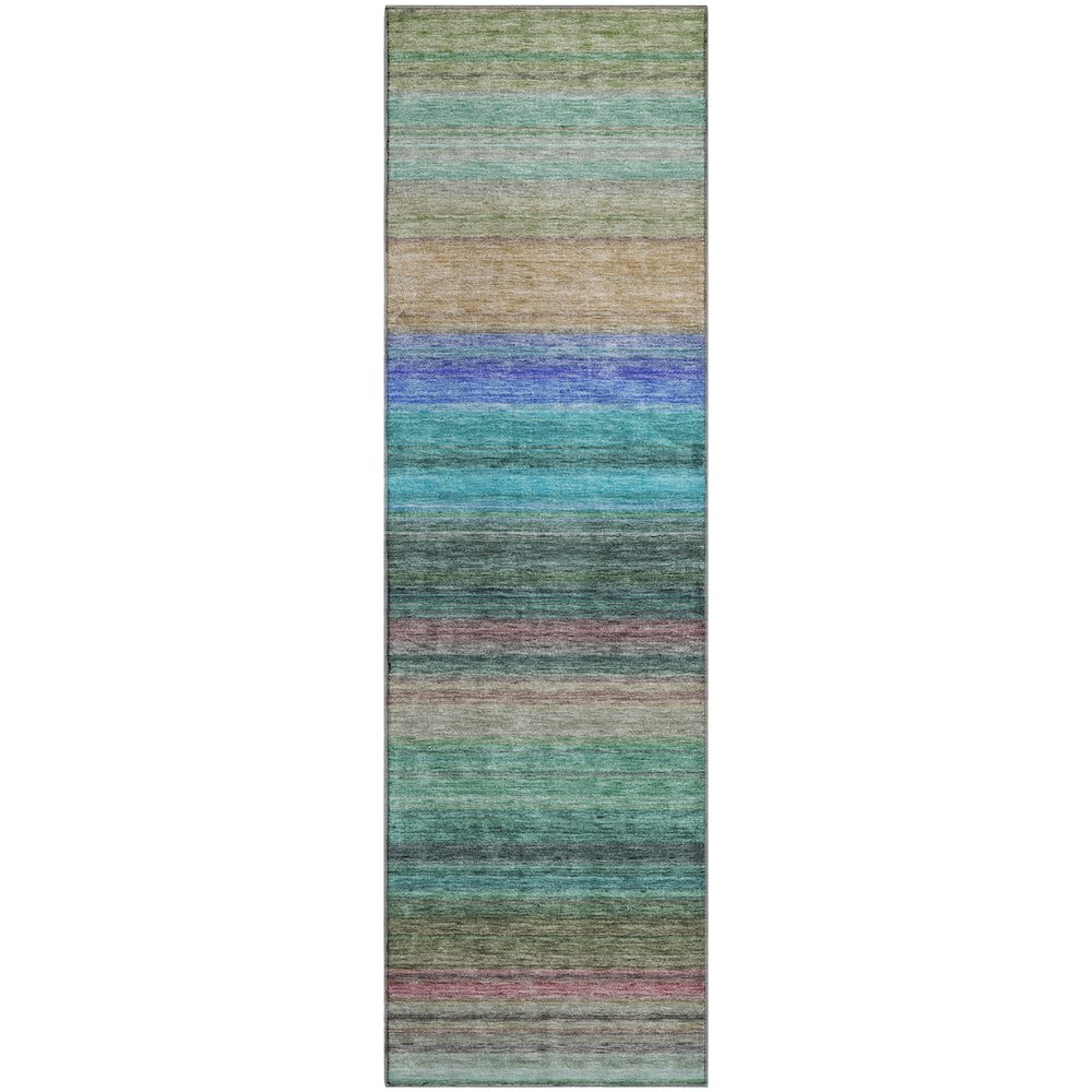 Premium Machine Washable Mayfield AMF979 Sage 2'3" x 7'6" Runner Rug. Picture 1