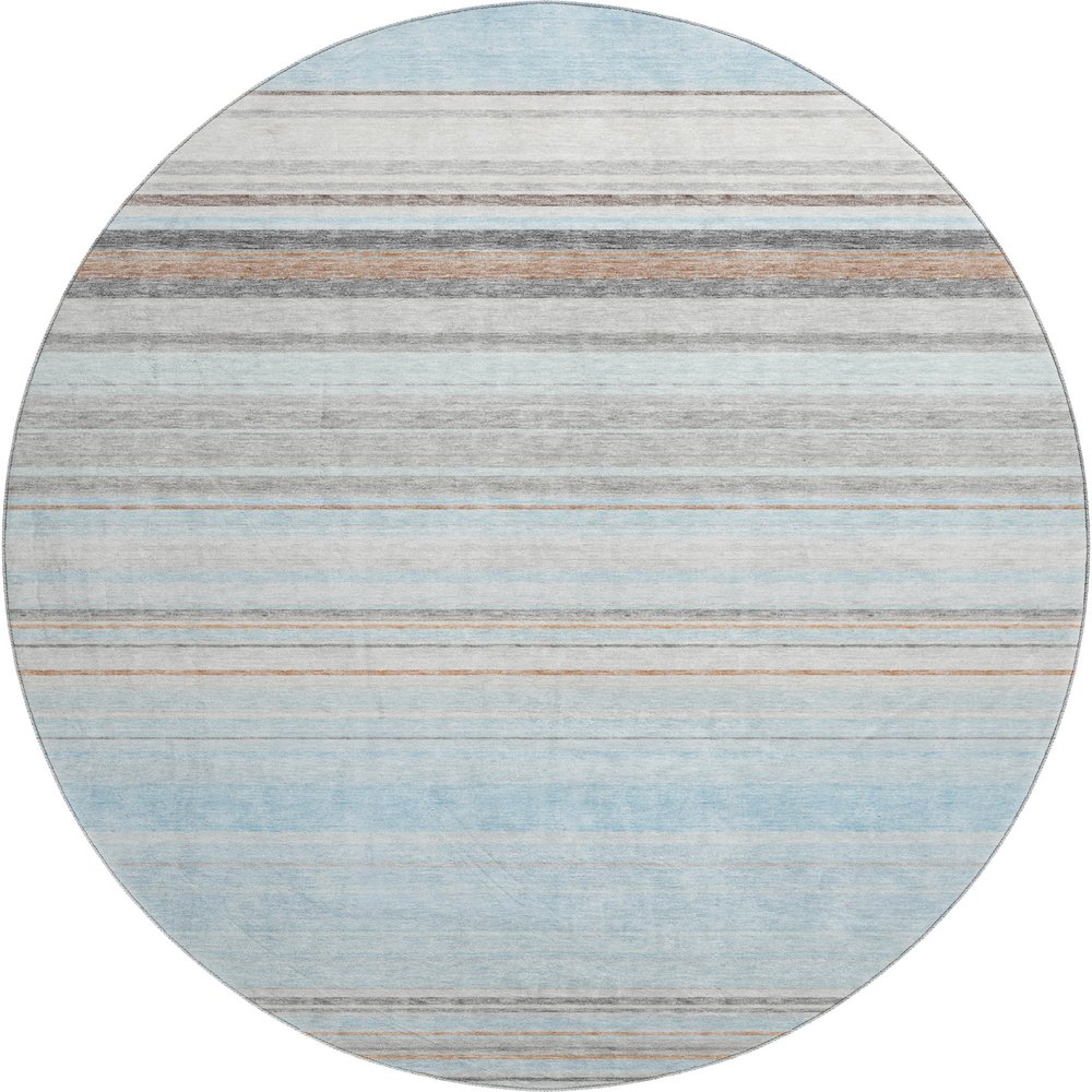 Premium Machine Washable Mayfield AMF979 Sky 8' x 8' Round Rug. Picture 1