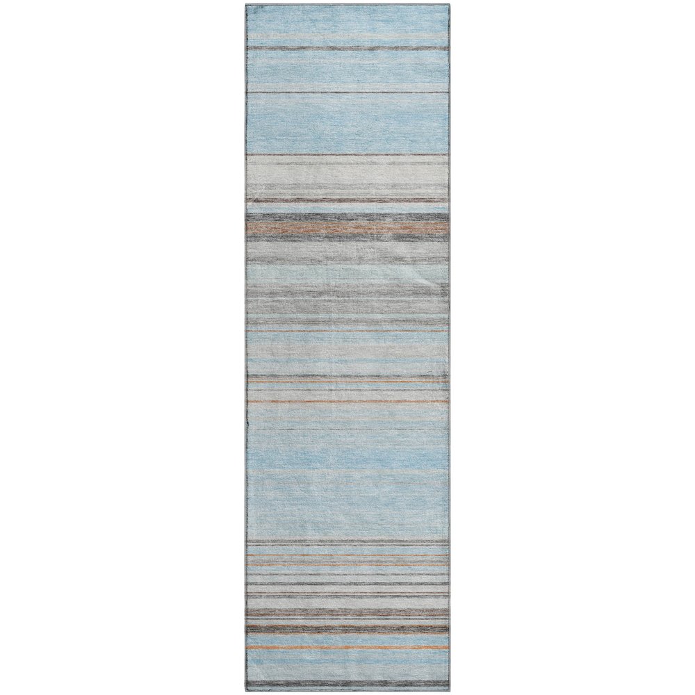 Premium Machine Washable Mayfield AMF979 Sky 2'3" x 7'6" Runner Rug. Picture 1