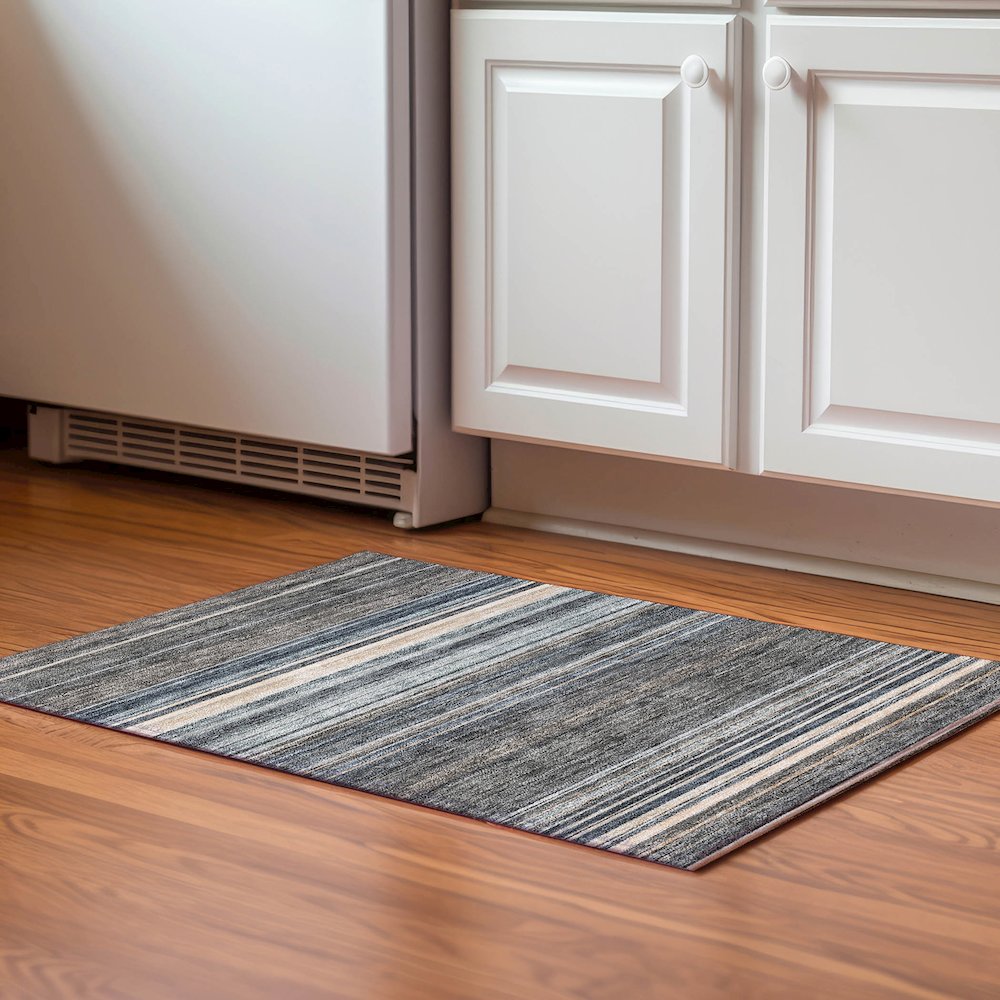 Premium Machine Washable Mayfield AMF979 Taupe 1'8" x 2'6" Rug. Picture 5