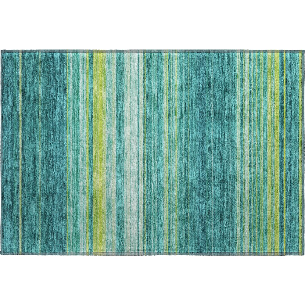 Premium Machine Washable Mayfield AMF979 Teal 1'8" x 2'6" Rug. Picture 1