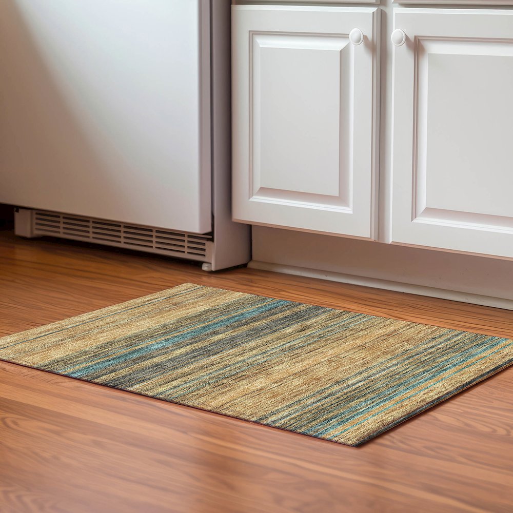 Premium Machine Washable Mayfield AMF979 Wheat 1'8" x 2'6" Rug. Picture 5