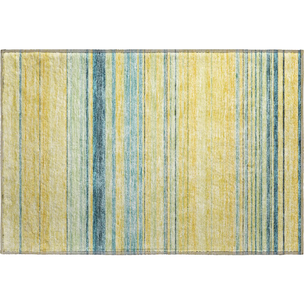 Premium Machine Washable Mayfield AMF979 Yellow 1'8" x 2'6" Rug. Picture 1