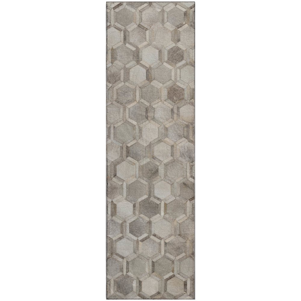 Premium Machine Washable Mayfield  Gray 2'3" x 7'6" Runner Rug. Picture 1