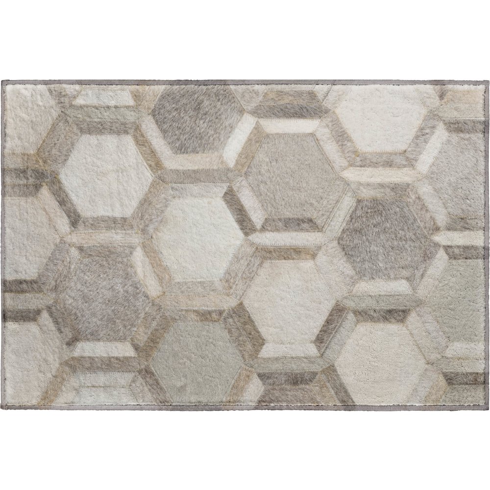 Premium Machine Washable Mayfield  Gray 1'8" x 2'6" Rug. Picture 1