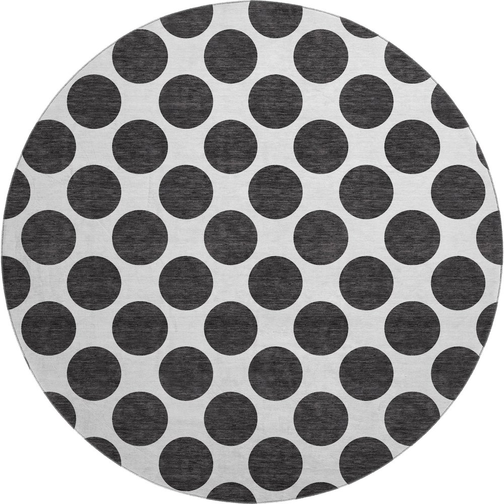 Premium Machine Washable Mayfield AMF980 Black 8' x 8' Round Rug. Picture 1