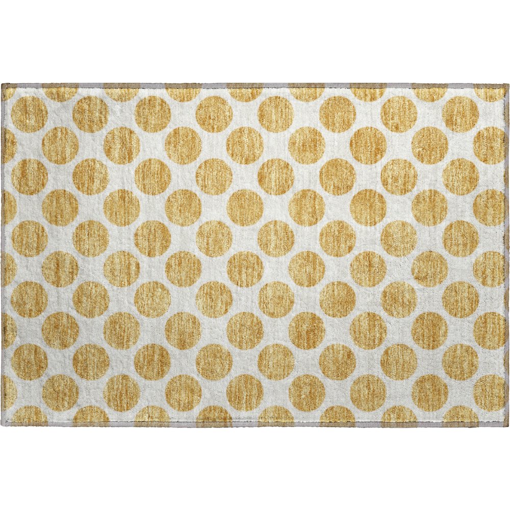 Premium Machine Washable Mayfield AMF980 Gold 1'8" x 2'6" Rug. Picture 1