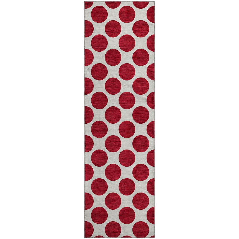 Premium Machine Washable Mayfield AMF980 Red 2'3" x 7'6" Runner Rug. Picture 1