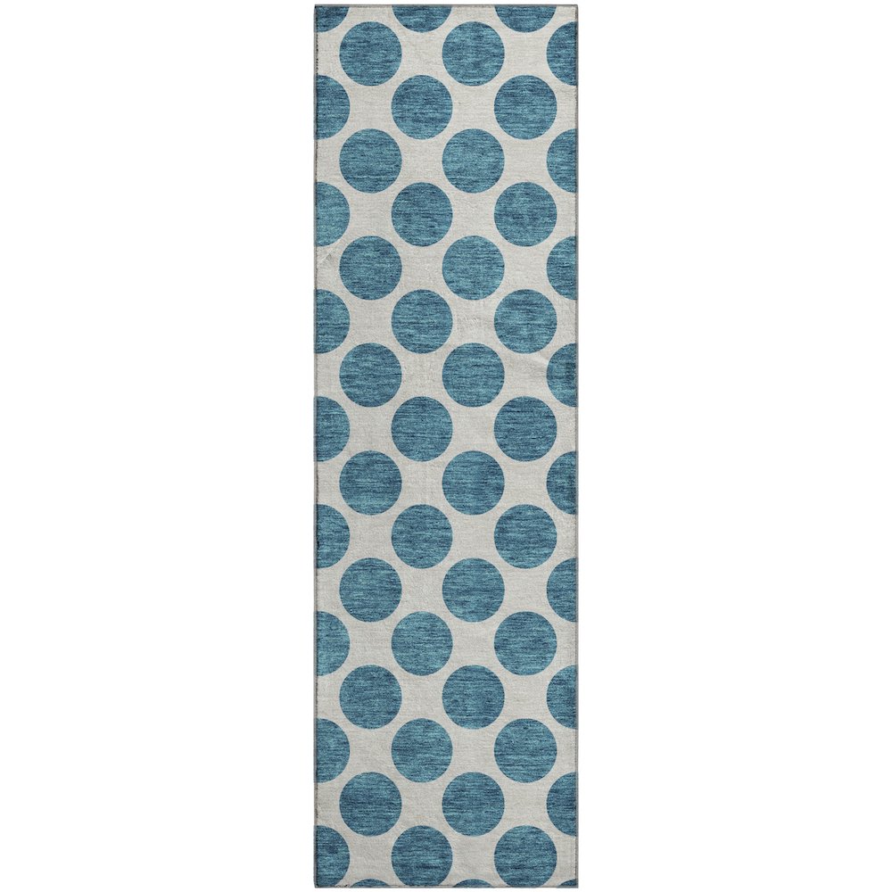 Premium Machine Washable Mayfield AMF980 Teal 2'3" x 7'6" Runner Rug. Picture 1
