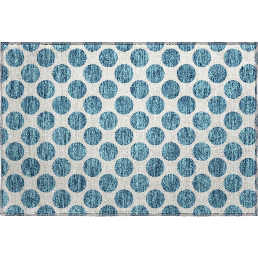 Premium Machine Washable Mayfield AMF980 Teal 1'8" x 2'6" Rug. Picture 1