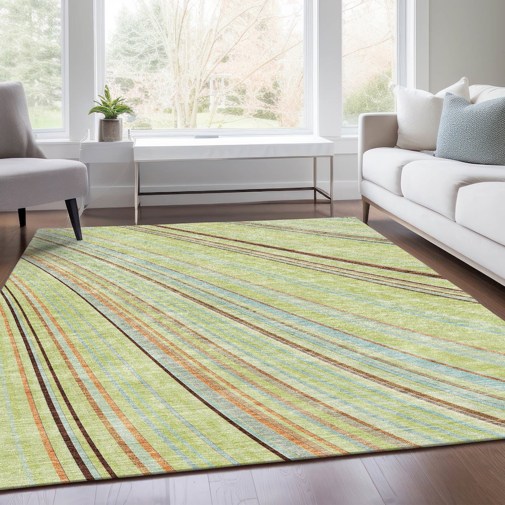 Premium Machine Washable Mayfield AMF981 Aloe 2'6" x 3'10" Rug. Picture 6