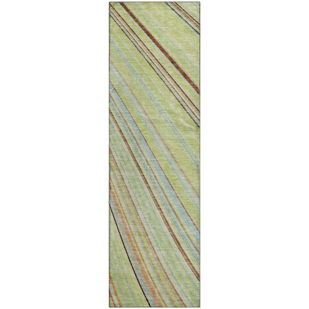 Premium Machine Washable Mayfield AMF981 Aloe 2'3" x 7'6" Runner Rug. Picture 1