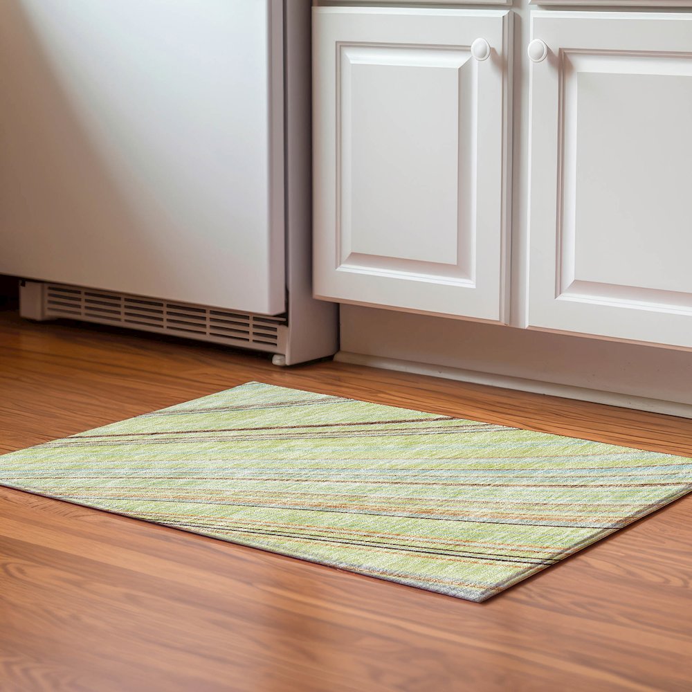 Premium Machine Washable Mayfield AMF981 Aloe 1'8" x 2'6" Rug. Picture 5