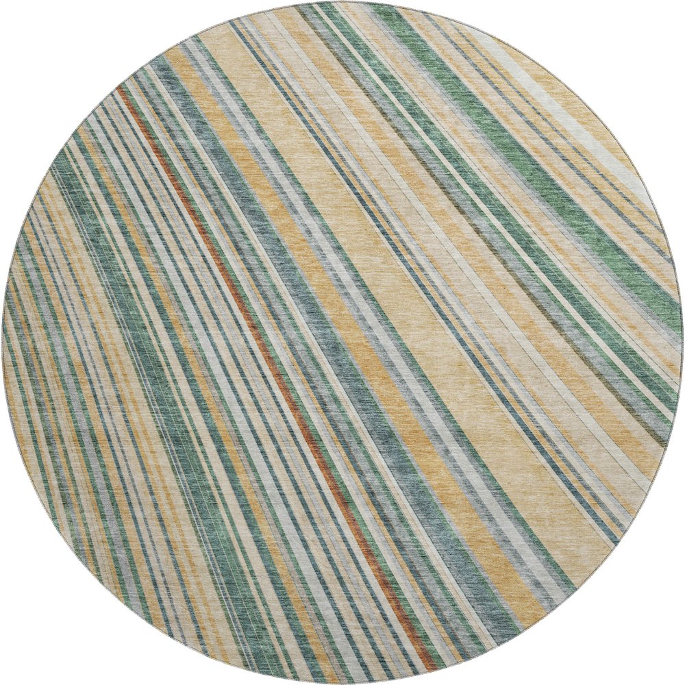 Premium Machine Washable Mayfield AMF981 Beige 8' x 8' Round Rug. Picture 1