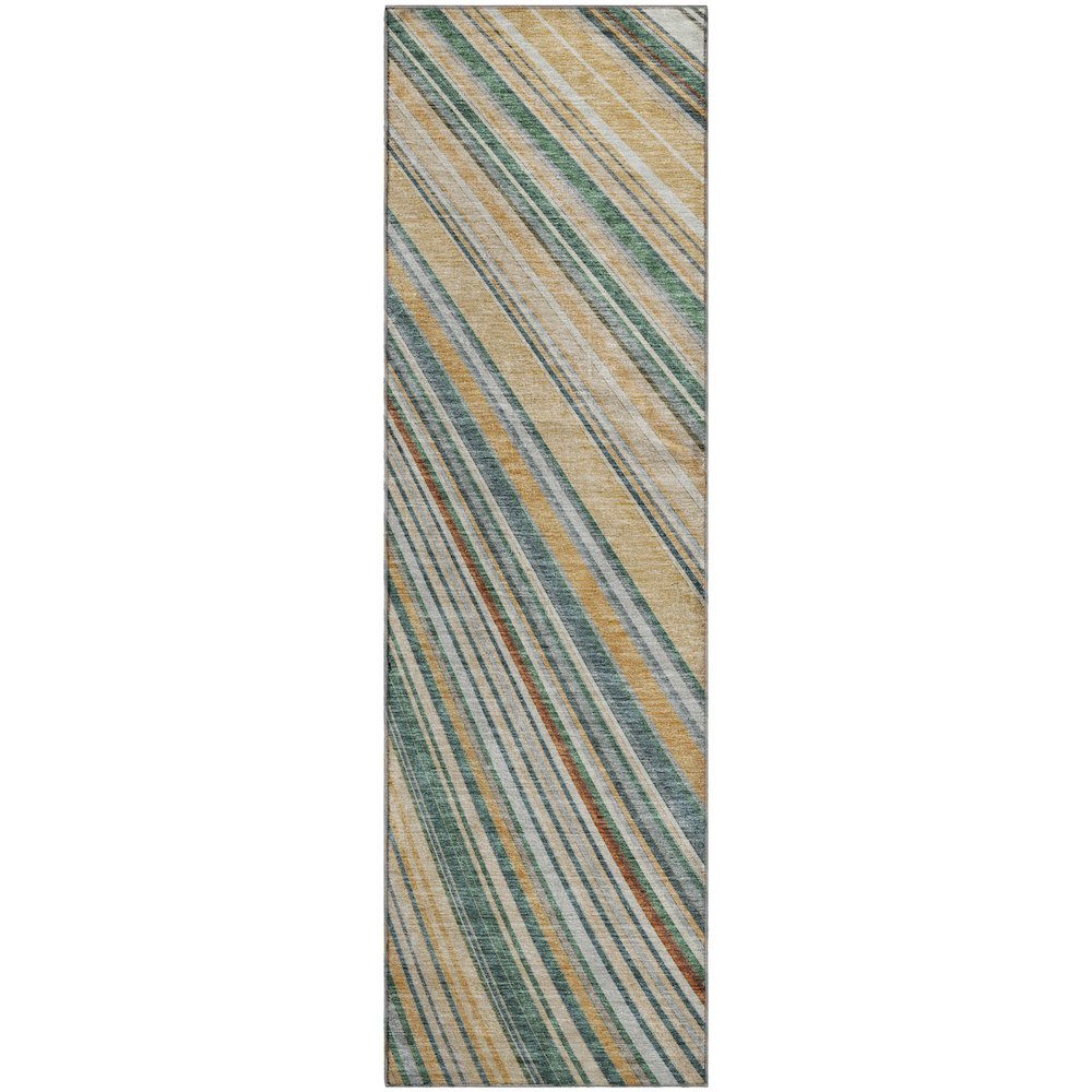Premium Machine Washable Mayfield AMF981 Beige 2'3" x 7'6" Runner Rug. Picture 1