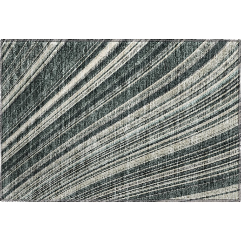 Premium Machine Washable Mayfield AMF981 Black 1'8" x 2'6" Rug. Picture 1
