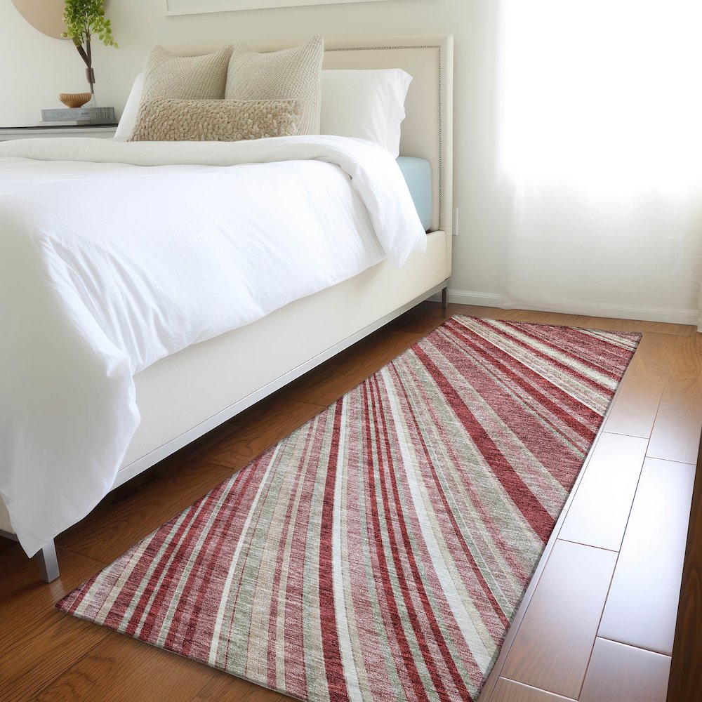 Premium Machine Washable Mayfield AMF981 Garnet 2'3" x 7'6" Runner Rug. Picture 5
