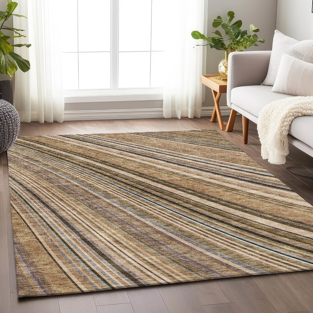Premium Machine Washable Mayfield AMF981 Taupe 2'6" x 3'10" Rug. Picture 5