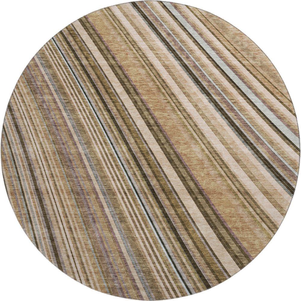 Premium Machine Washable Mayfield AMF981 Taupe 8' x 8' Round Rug. Picture 1