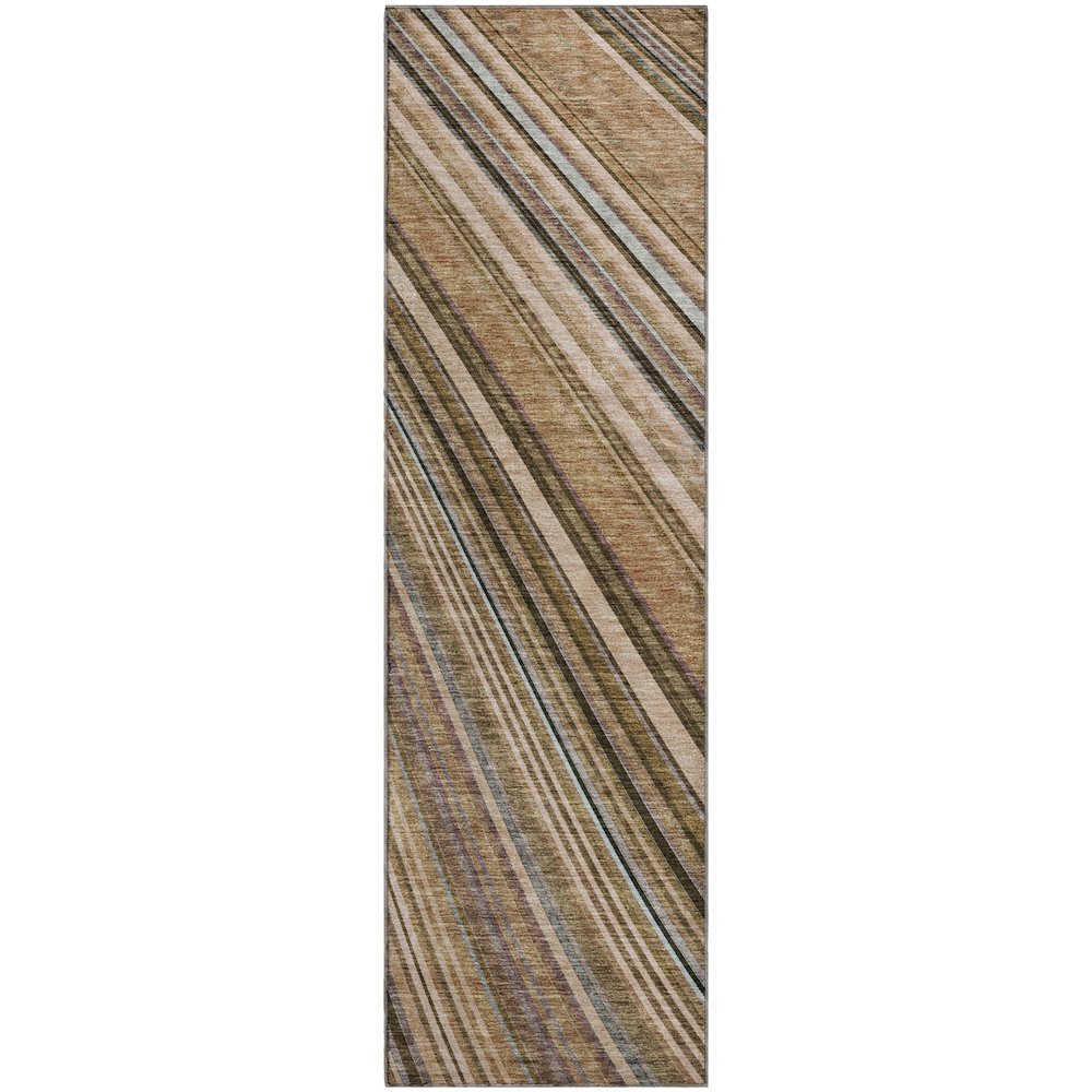 Premium Machine Washable Mayfield AMF981 Taupe 2'3" x 7'6" Runner Rug. Picture 1