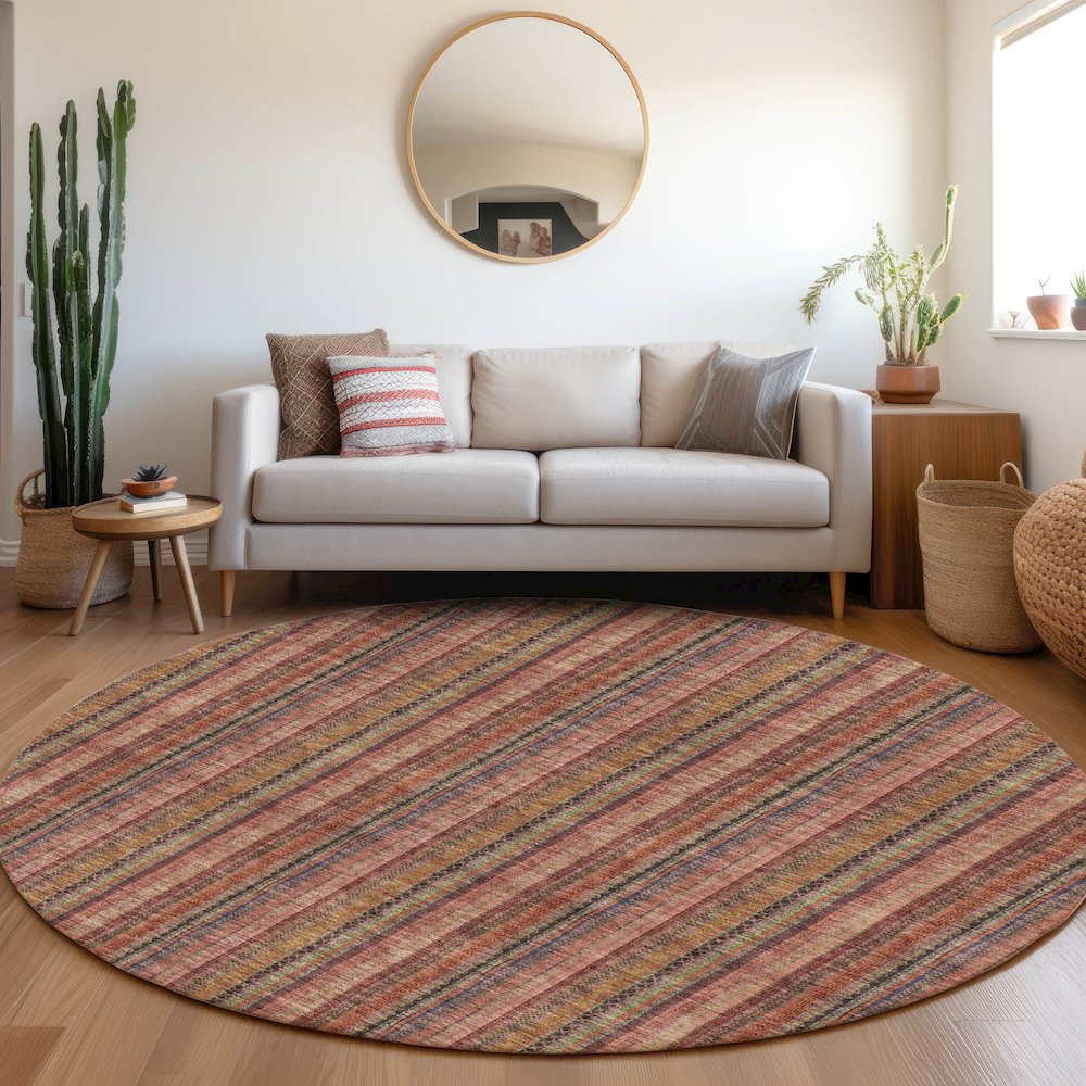 Premium Machine Washable Mayfield AMF982 Blush 8' x 8' Round Rug. Picture 5