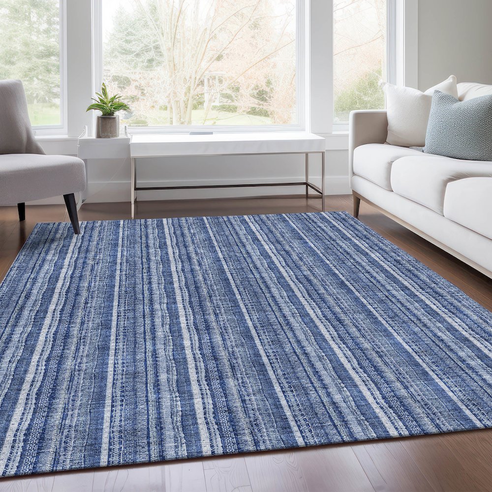 Premium Machine Washable Mayfield AMF982 Denim 2'6" x 3'10" Rug. Picture 6