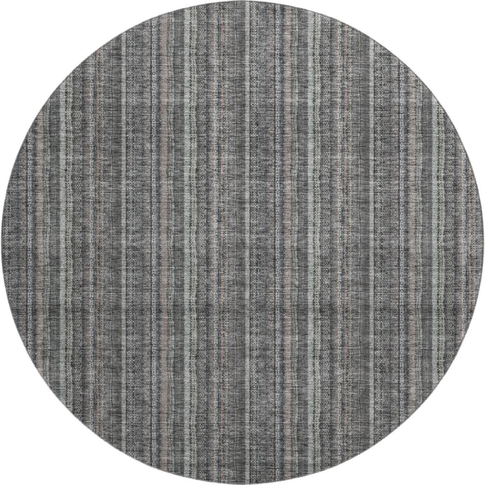 Premium Machine Washable Mayfield AMF982 Gray 8' x 8' Round Rug. Picture 1