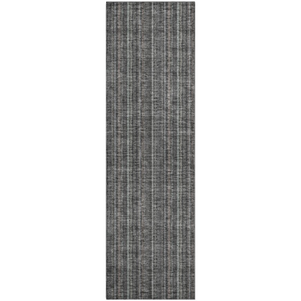 Premium Machine Washable Mayfield AMF982 Gray 2'3" x 7'6" Runner Rug. Picture 1