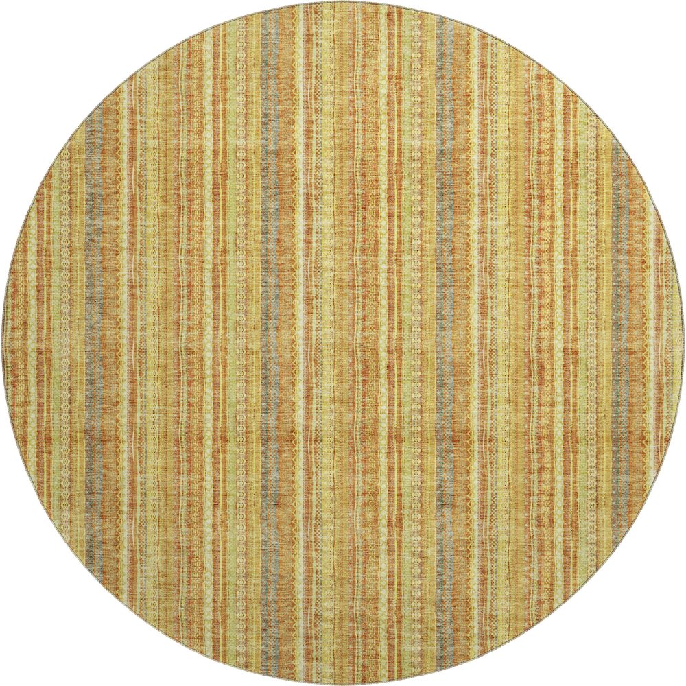 Premium Machine Washable Mayfield AMF982 Honey 8' x 8' Round Rug. Picture 1
