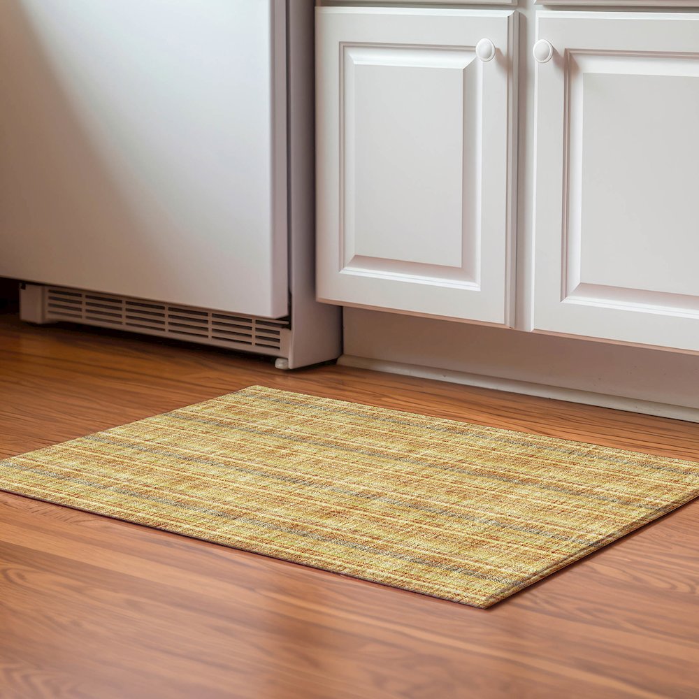 Premium Machine Washable Mayfield AMF982 Honey 1'8" x 2'6" Rug. Picture 5