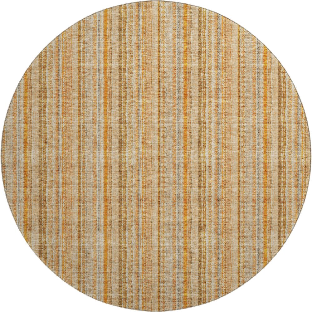 Premium Machine Washable Mayfield AMF982 Peach 8' x 8' Round Rug. Picture 1