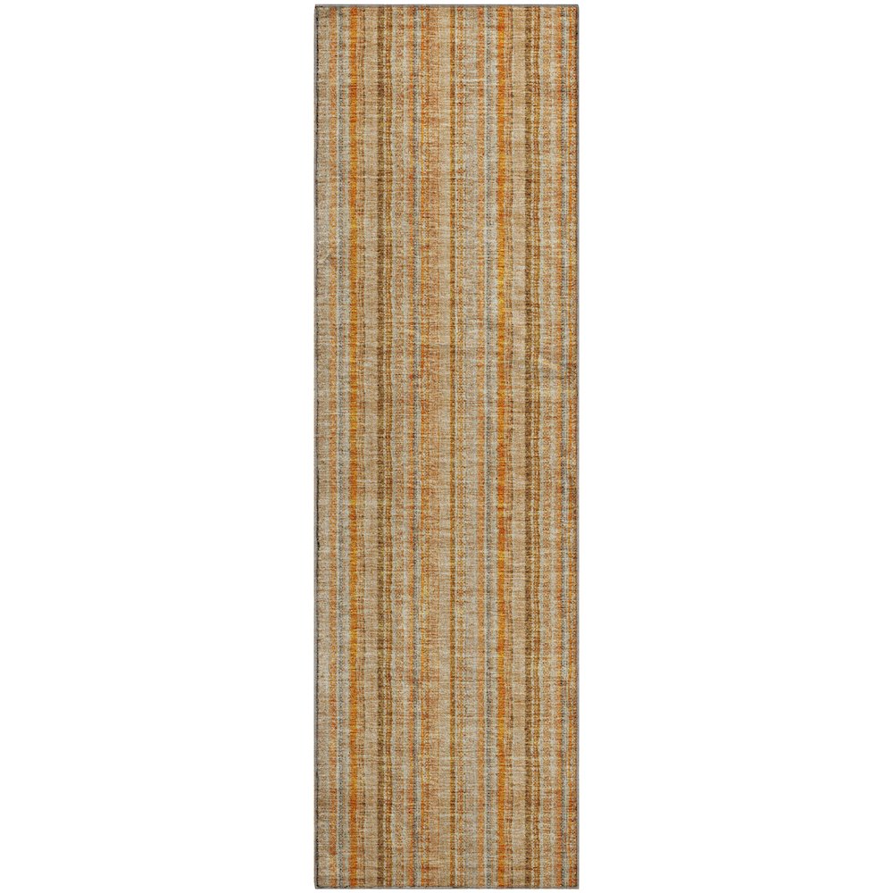 Premium Machine Washable Mayfield AMF982 Peach 2'3" x 7'6" Runner Rug. Picture 1