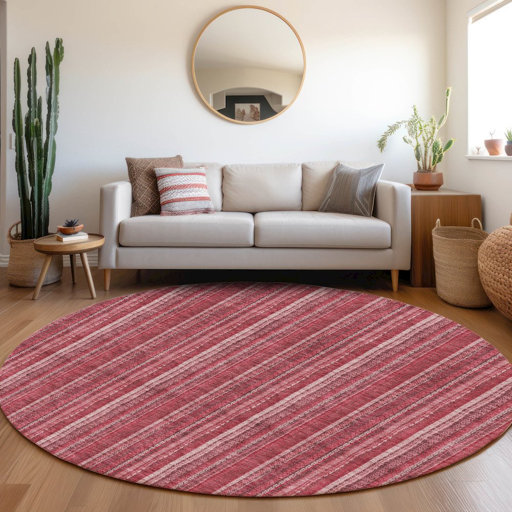 Premium Machine Washable Mayfield AMF982 Pink 8' x 8' Round Rug. Picture 5