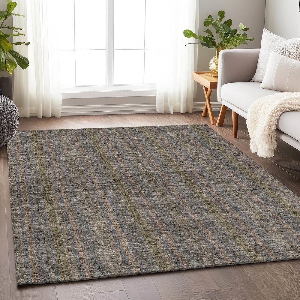 Premium Machine Washable Mayfield AMF982 Taupe 2'6" x 3'10" Rug. Picture 5