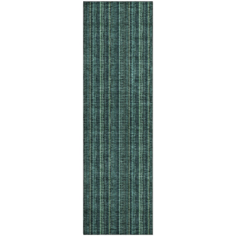 Premium Machine Washable Mayfield AMF982 Teal 2'3" x 7'6" Runner Rug. Picture 1