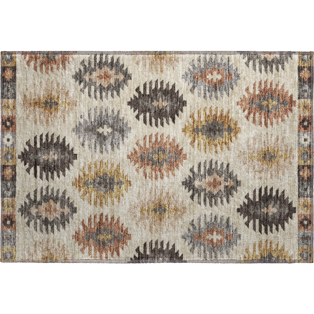Premium Machine Washable Mayfield AMF983 Beige 1'8" x 2'6" Rug. Picture 1