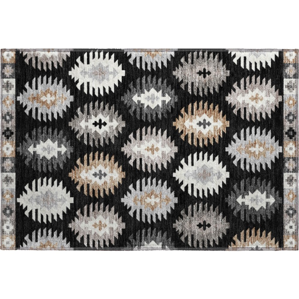 Premium Machine Washable Mayfield AMF983 Black 1'8" x 2'6" Rug. Picture 1