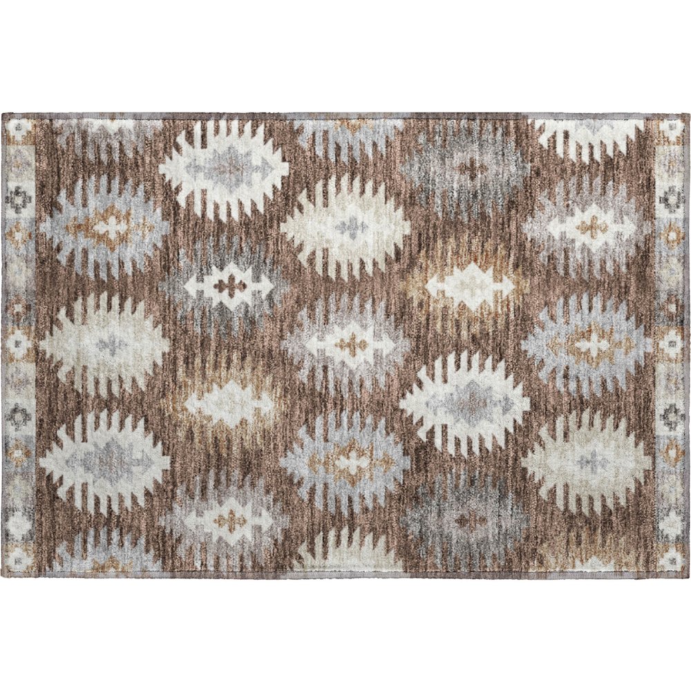Premium Machine Washable Mayfield AMF983 Brown 1'8" x 2'6" Rug. Picture 1