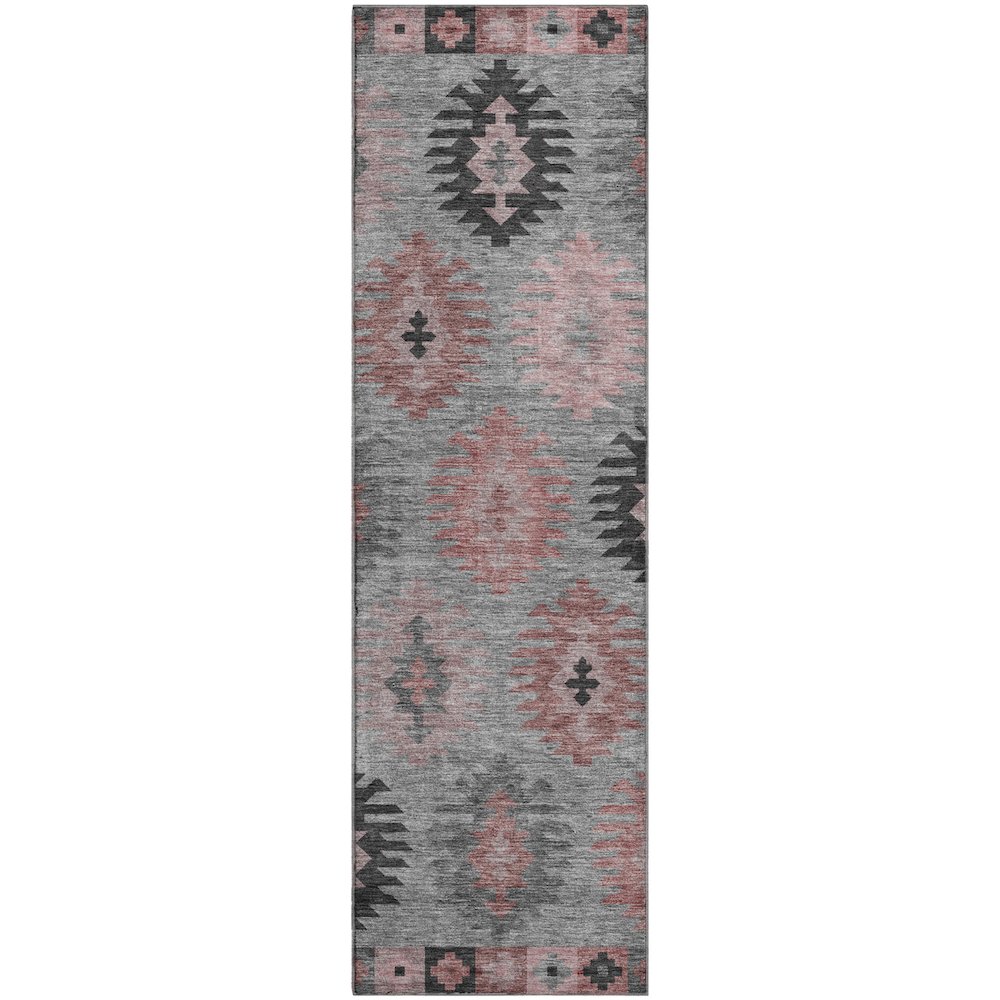 Premium Machine Washable Mayfield AMF983 Gray 2'3" x 7'6" Runner Rug. Picture 1