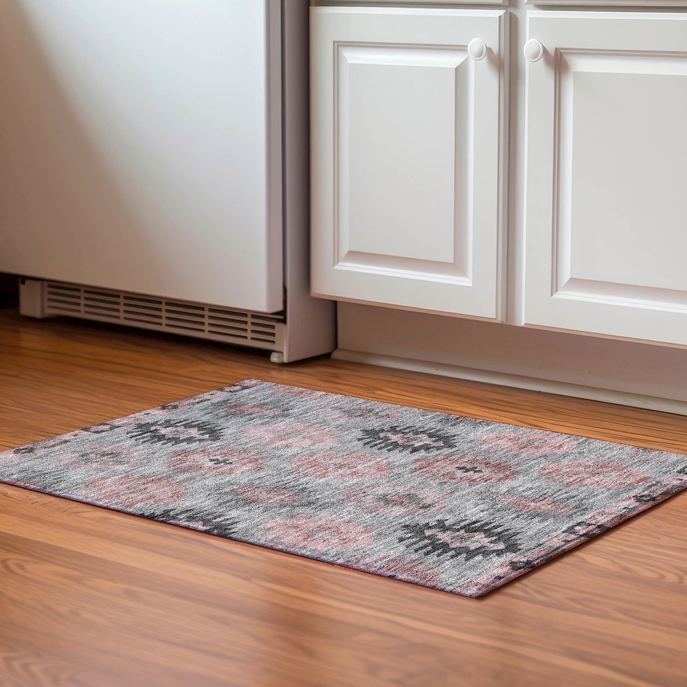 Premium Machine Washable Mayfield AMF983 Gray 1'8" x 2'6" Rug. Picture 5