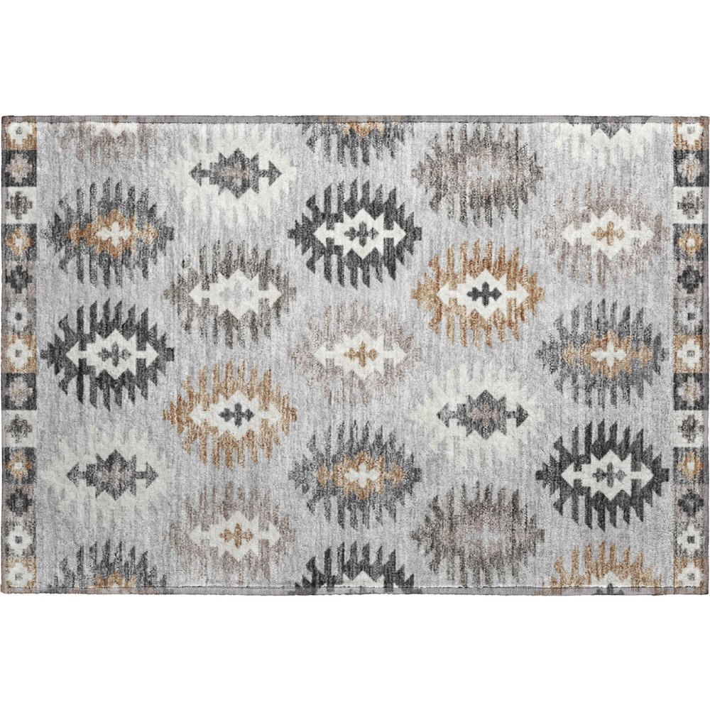 Premium Machine Washable Mayfield AMF983 Silver 1'8" x 2'6" Rug. Picture 1