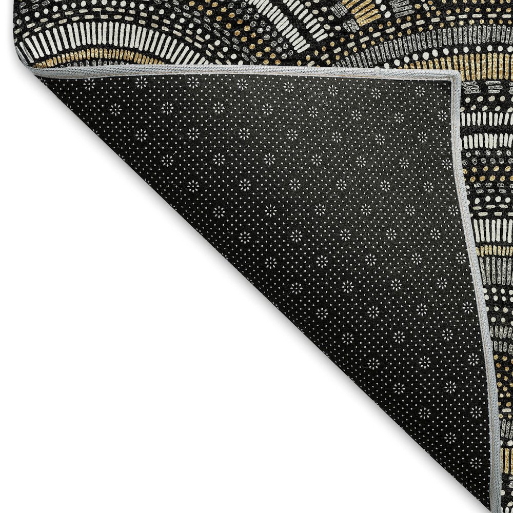 Premium Machine Washable Mayfield AMF984 Black 1'8" x 2'6" Rug. Picture 2