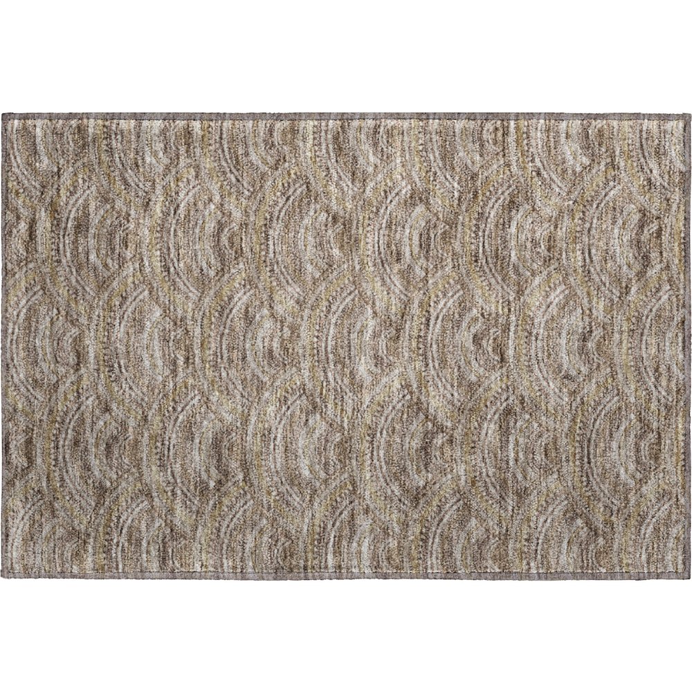 Premium Machine Washable Mayfield AMF984 Brown 1'8" x 2'6" Rug. Picture 1